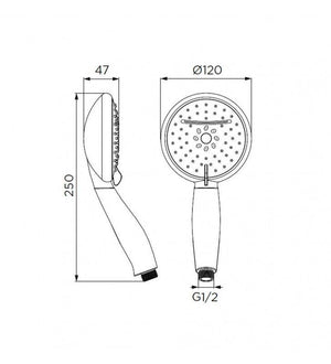 Doccino serie silvia a 5 getti, cromato cod 79855