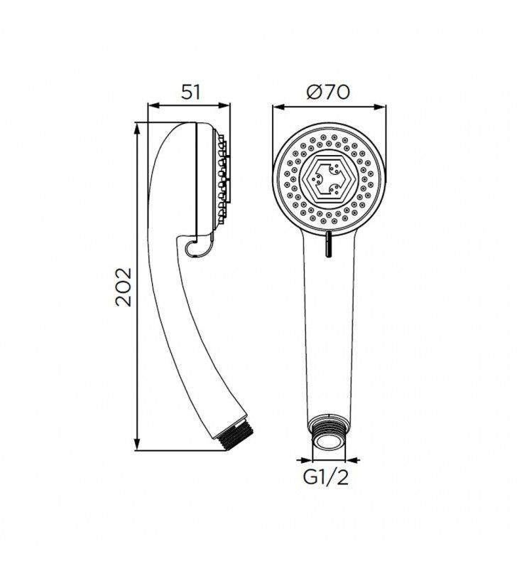 Doccino serie evo a 5 getti, cromato cod 79853