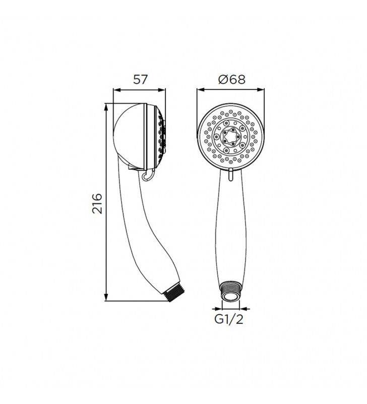 Doccino serie nexus a 5 getti, cromato cod 79851