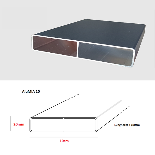 Listone doga AluMIA 100 Alluminio colore Antracite 10x180cm spessore 20mm profili per recinzioni frangivento staccionate