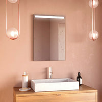 Specchio da bagno retroilluminato strip led geigor, misura 120x70