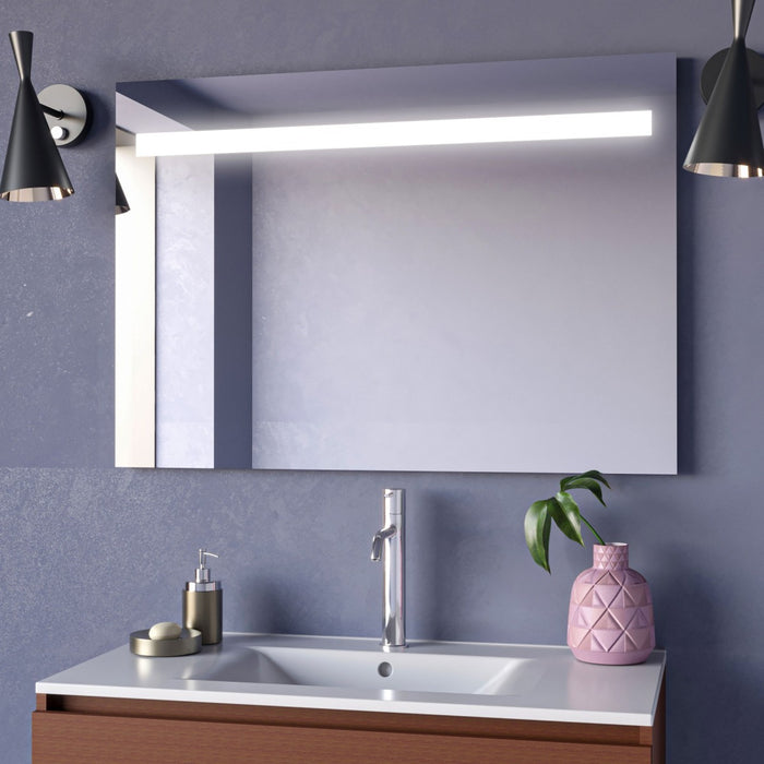 Specchio da bagno retroilluminato strip led geigor, misura 90x60