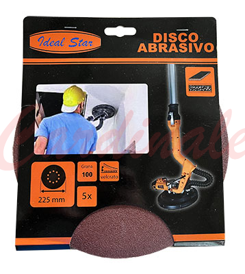 Disco abrasivo crivellato ø 225 ideal star grana 100 - 120 - 180 -240 - 5 pezzi - 180