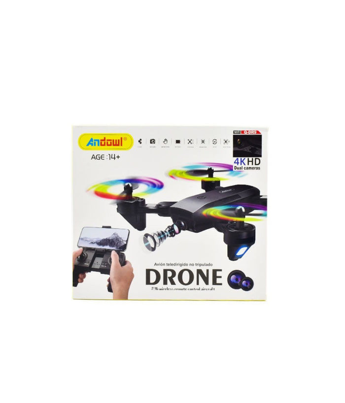 Drone Quadricottero Rc Q-dr9 Doppia Fotocamera Controllo 4k Hd Fpv Wifi 2.4ghz         