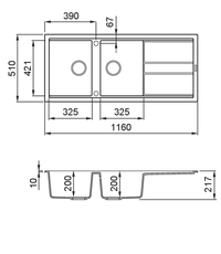 Lavello BEST 500 116X51 ALUMINIUM 79