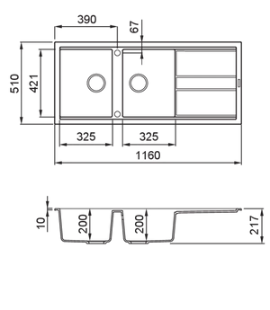 Lavello BEST 500 116X51 ALUMINIUM 79