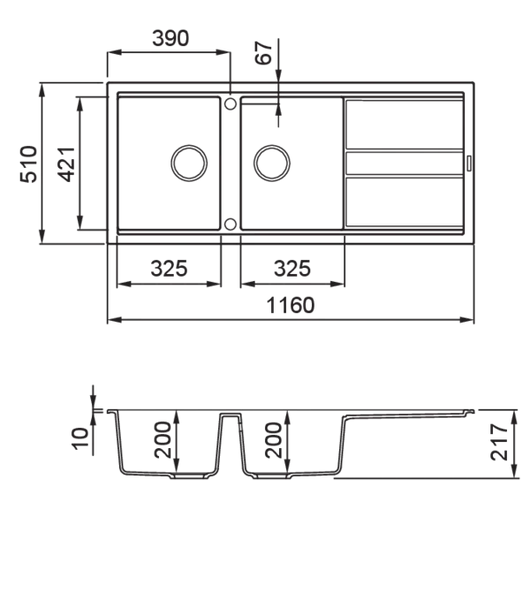 Lavello BEST 500 116X51 ALUMINIUM 79