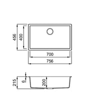 Lavello ZEN 130 75,6X45,6 1 vasca WHITE 96