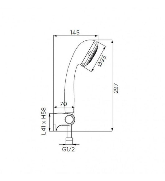 Doccino serie slim cromato, a 3 getti cod 79843