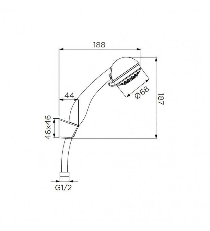 Doccetta per lavabo o bidet a 1 getto con deviatore e aeratore - serie Jenny cod 79841