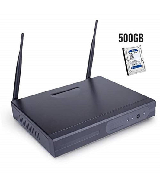 Trade Shop - Dvr Nvr 4 Canali Wireless Wifi Onvif Cloud Videoregistratore + Hard Disk 500gb         