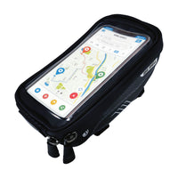 Borsa Portaoggetti da Manubrio Bicicletta 17x9x6 cm con Tasca Touchscreen per Smartphone