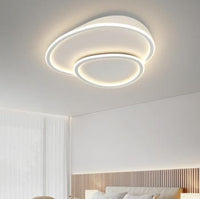 Plafoniera Da Soffitto LED Design 2 Ovali Con 3 Tonalià  di luce Dimmerabile 45W