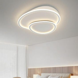 Plafoniera Da Soffitto LED Design 2 Ovali Con 3 Tonalià  di luce Dimmerabile 45W