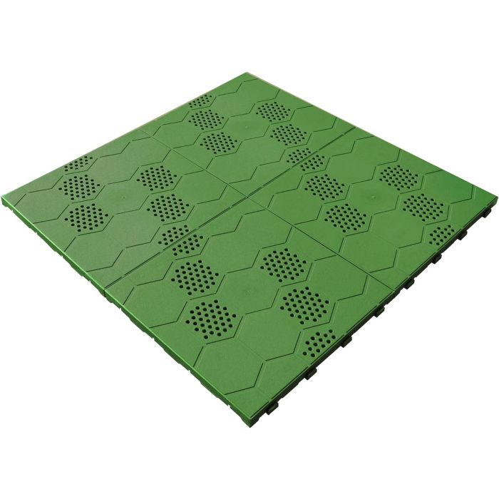 Set 30 Piastrelle pavimento plastica verde drenante 400x400x25mm per giardino