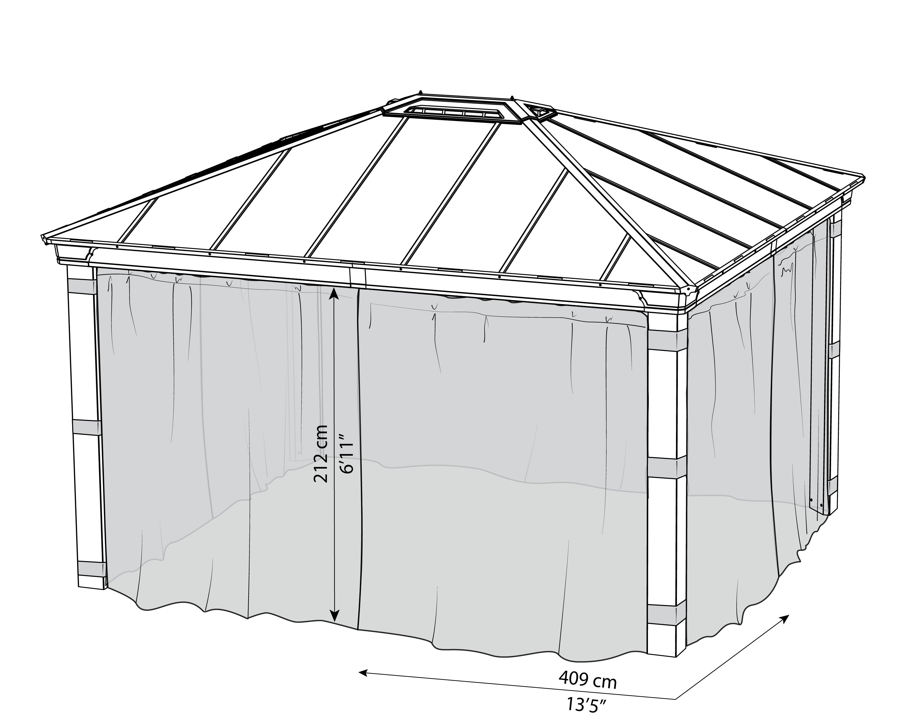 Rete Antizanzarae Per Gazebo Dallas 3.6X4.3 m