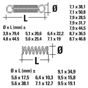 Confezione 200 molle in acciaio 76 a compressione 124 a estensione cassettina 200 pezzi