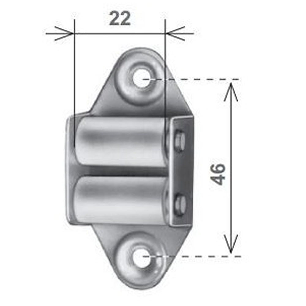 Guidacinghie passacinghie verticali a due rulli in plastica acciaio zincato pezzi 20