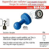 Pika' 1 appendino universale sfera super magnete colore blu