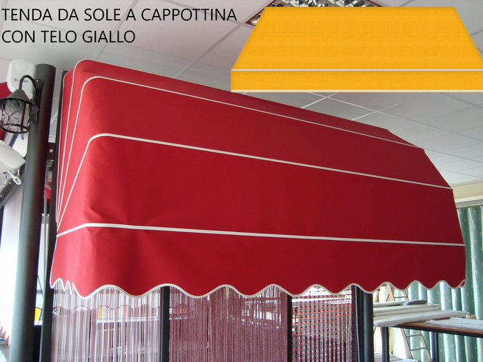 Tenda Sole Cappottina 5 Raggi Tempotest Parà Giallo 12, Largh 3 x Sporgenza 1,20, UV-Resistente Giardino, Balcone