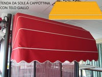 Tenda Sole Cappottina 5 Raggi Tempotest Parà Giallo 12, Largh 1,50 x Sporgenza 0,80, UV-Resistente Giardino, Balcone