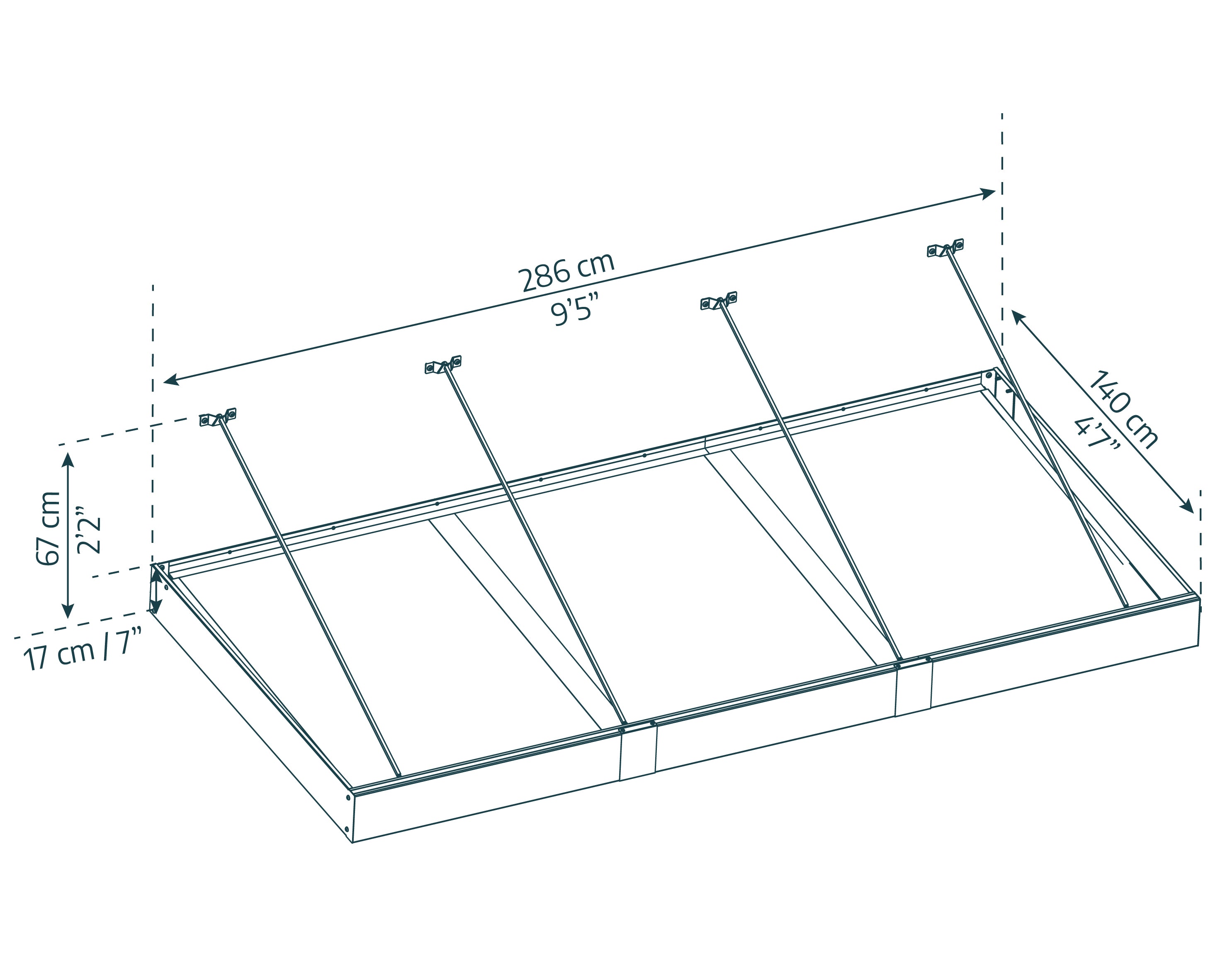 Pensilina Da Esterno Sophia XL 290X140 cm  Opal Bianco