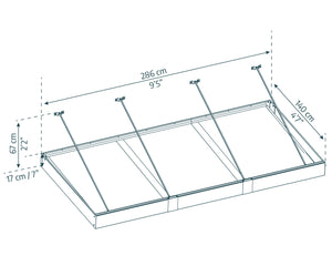 Pensilina Da Esterno Sophia XL 290X140 cm  Opal Bianco