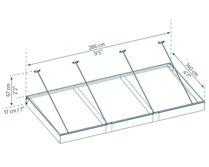 Pensilina Da Esterno Sophia XL 290X140 cm  Opal Bianco