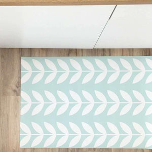 Tappeto in vinile Foglie Vintage menta 48x98 cm Decochic