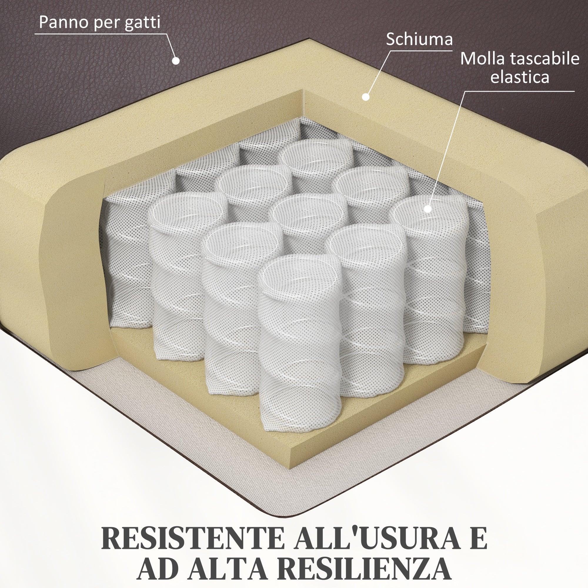 Poltrona Alzapersona Reclinabile 1 Motore con 8 Punti Massaggio 89x93x105 cm Riscaldamento e 2 Telecomandi Marrone