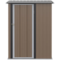 Casetta Box da Giardino 143x89x186 cm Porta con Chiavistello in Acciaio Marrone