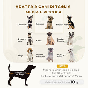 Cuccia Divano per Cani con Vano Contenitore 80x40x46 cm Rivestimento Morbido Beige