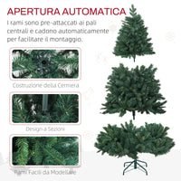 Albero di Natale Artificiale 180 cm 1061 Rami Realistico Verde