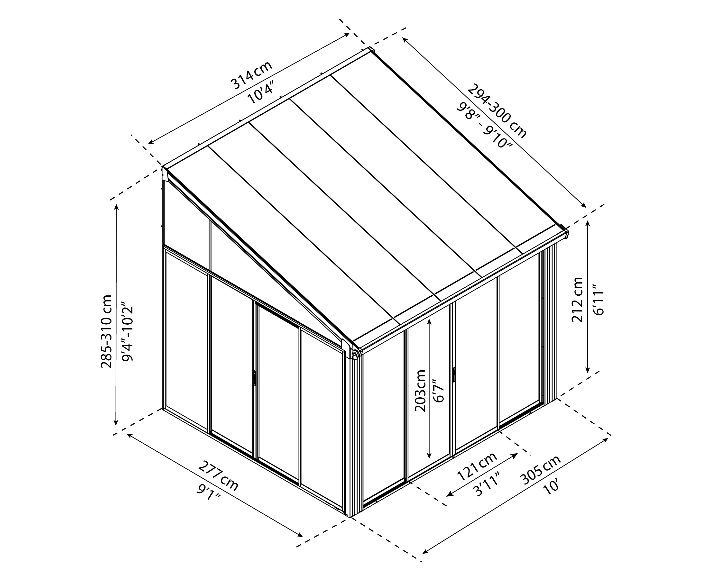 Pergola Chiusa in Alluminio San Remo 3X3 m Grigio