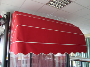 Tenda Sole Cappottina 4 Raggi, Telo PVC Rosso, Largh. 3 x Sporgenza 0,80, UV-Resistente, Impermeabile Giardino, Balcone