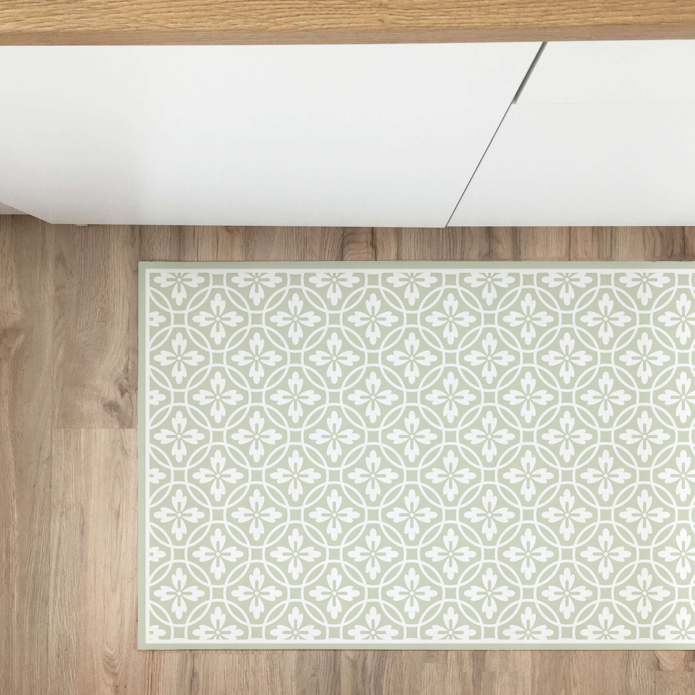 Tappeto in vinile Vintage verde 48x98 cm Decochic