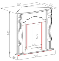 Camino Elettrico da Pavimento ad Angolo 88,2x95x47,3 cm Effetto Fiamma 2000W Clasic & Cristina