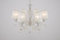 Lampadario Elegant in Metallo Grace Bianco con Oro