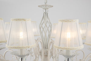 Lampadario Elegant in Metallo Grace Bianco con Oro