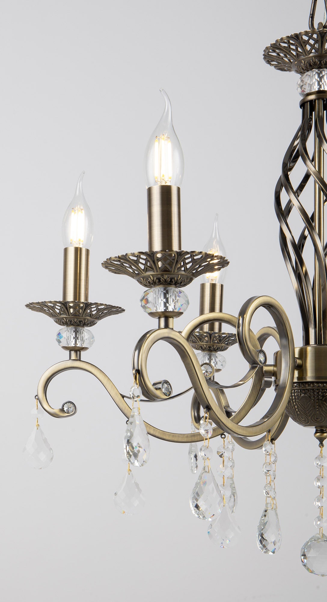 Lampadario Royal Classic in Metallo Grace Ottone