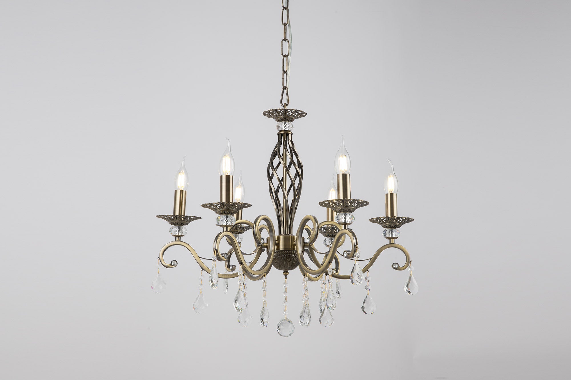 Lampadario Royal Classic in Metallo Grace Ottone