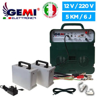 Elettrificatore B/12 con 2 Batterie Ricaricabili 12V o corrente 220V Per Recinto Elettrico Recinzione Elettrificata 5 Km