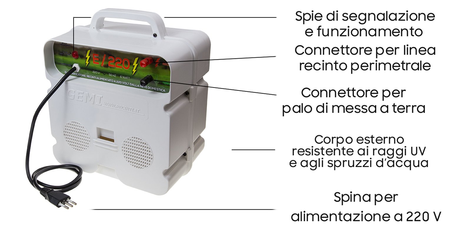 Elettrificatore E/220 Per Recinto Elettrico Recinzioni Elettrificate Da Pascolo 220 V Per Cinghiali Cavallo Mucca