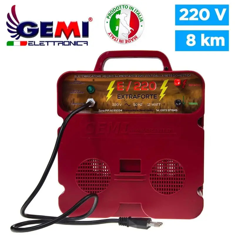 Elettrificatore E/220 EXTRAFORTE Per Recinti Elettrici Recinzioni Elettrificate Da Pascolo 220 V Per Cinghiali Mucca