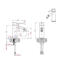 Rubinetto bidet in acciaio inox spazzolato essential