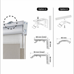 Tenda motorizzata Giorno e Notte Plus Tende a rullo a doppio velo con motore e comando, batteria Finiture in alluminio premium Bianco 180 x 250cm