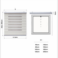 Tenda motorizzata Giorno e Notte Plus Tende a rullo a doppio velo con motore e comando, batteria Finiture in alluminio premium Beige 100 x 250cm