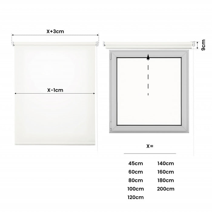 Tenda a Rullo Filtrante per finestre e porte Bianco 200x250 cm