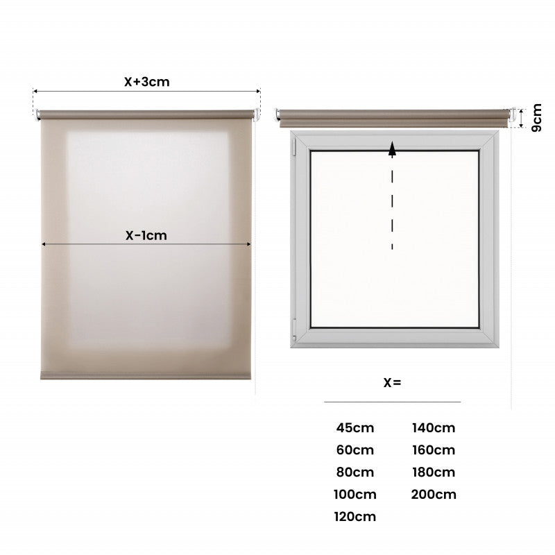 Tenda a Rullo Filtrante per finestre e porte Sabbia 80x250 cm