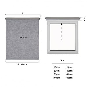 Tenda Motorizzata Tende a Rullo Translucide con motore e comando Automatiche motorizzate con batteria, per finestre e porte Grigio argento 120x250 cm